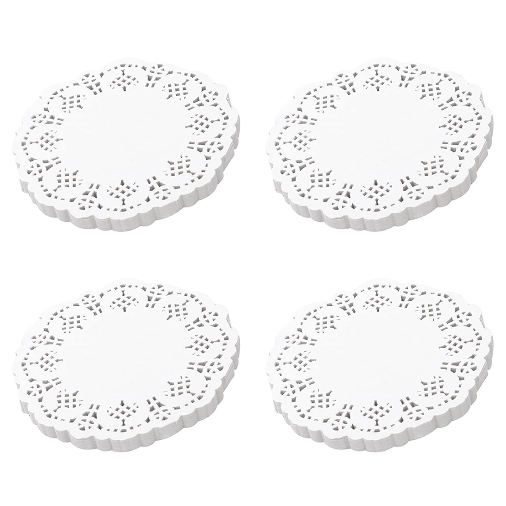 Hndhbfgrt Lace Doilies Paper 400 Pcs,4.5 Inch Decorative Round Placemats,Liners for Cake,Desserts Baked Treat Tableware Display