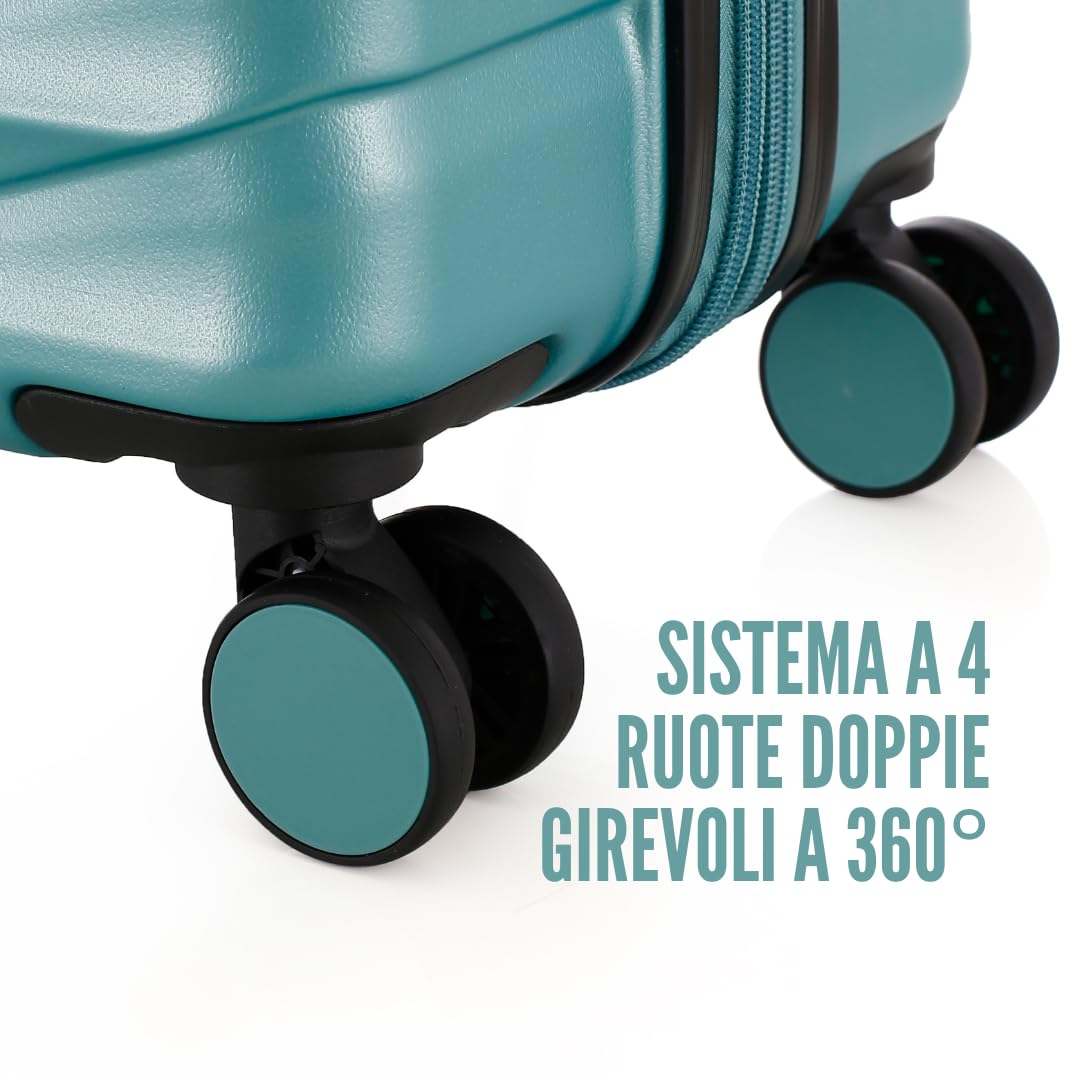 Krypton - Trolley S Espandibile Bagaglio a Mano, 55 x 40 x 20 cm, con TSA, Con cerniera espandibile 5 cm 35/41 L, super leggero 2,4 kg (Green, Bagaglio a mano 55x40x20cm)