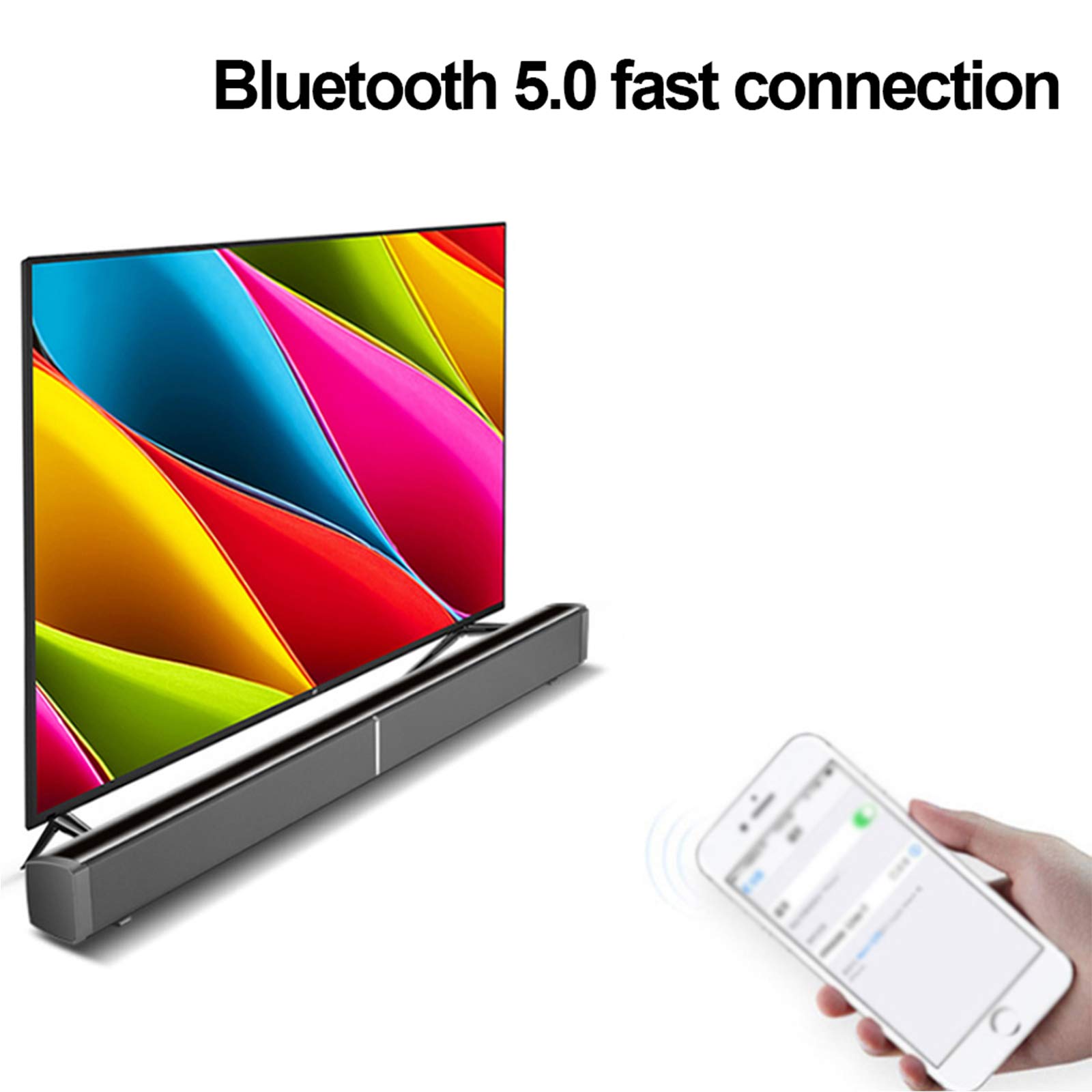 Soundbar Barre De Son Et Obtenez des Effets Haute Fidélité Basses Améliorées pour 3 Modes D'effet Sonore Effets Sonores Dsp 5.0 Bluetooth