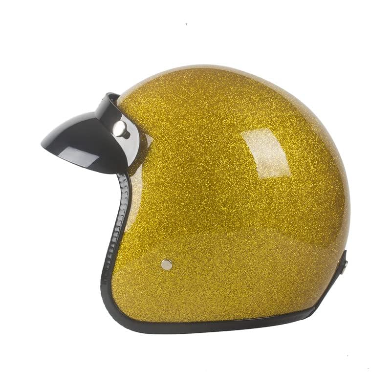Image of Harssidanzar Open Face Motorcycle Helmet DOT Approved Vintage Helmet CU601