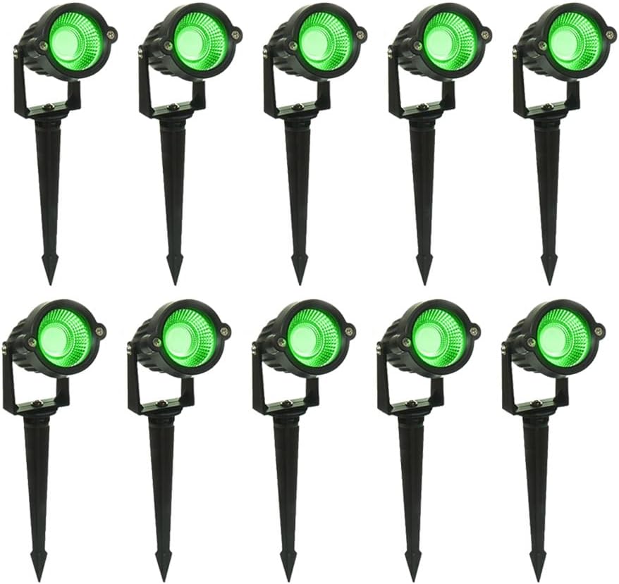 DMAK Multi Traders 3 Watt Waterproof Spike LED Garden Light for Outdoor Purposes (Green,Aluminium), IP65 Waterproof, Rustproof Lights for Garden, Parking Area, Malls, Pack of 10