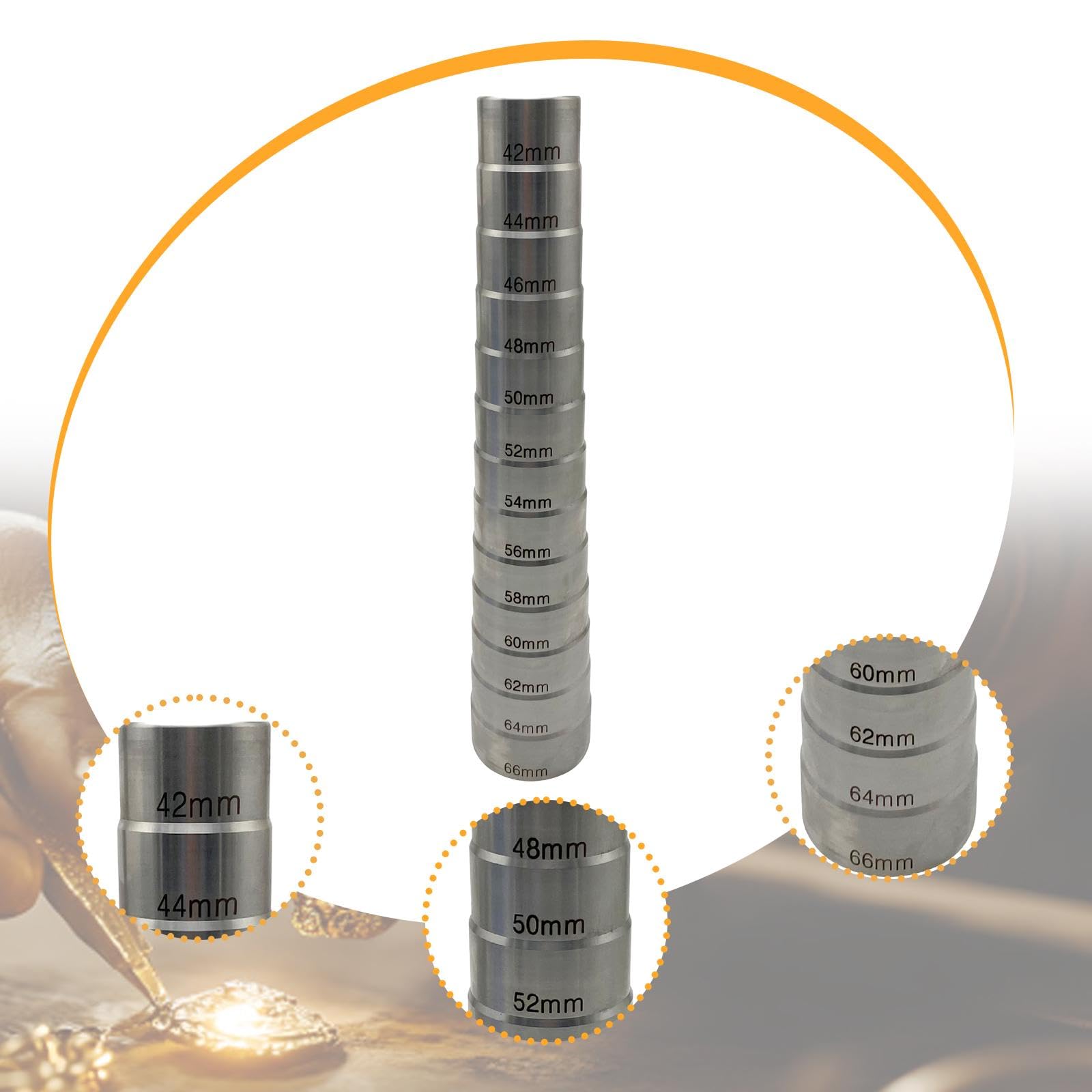 Deevoka Bracelet Mandrel Jewelry Making Tool, Practical Stainless Steel Bangle Mandrel Repair Bangle Shaper Stick for Jewelry Makers, Style B