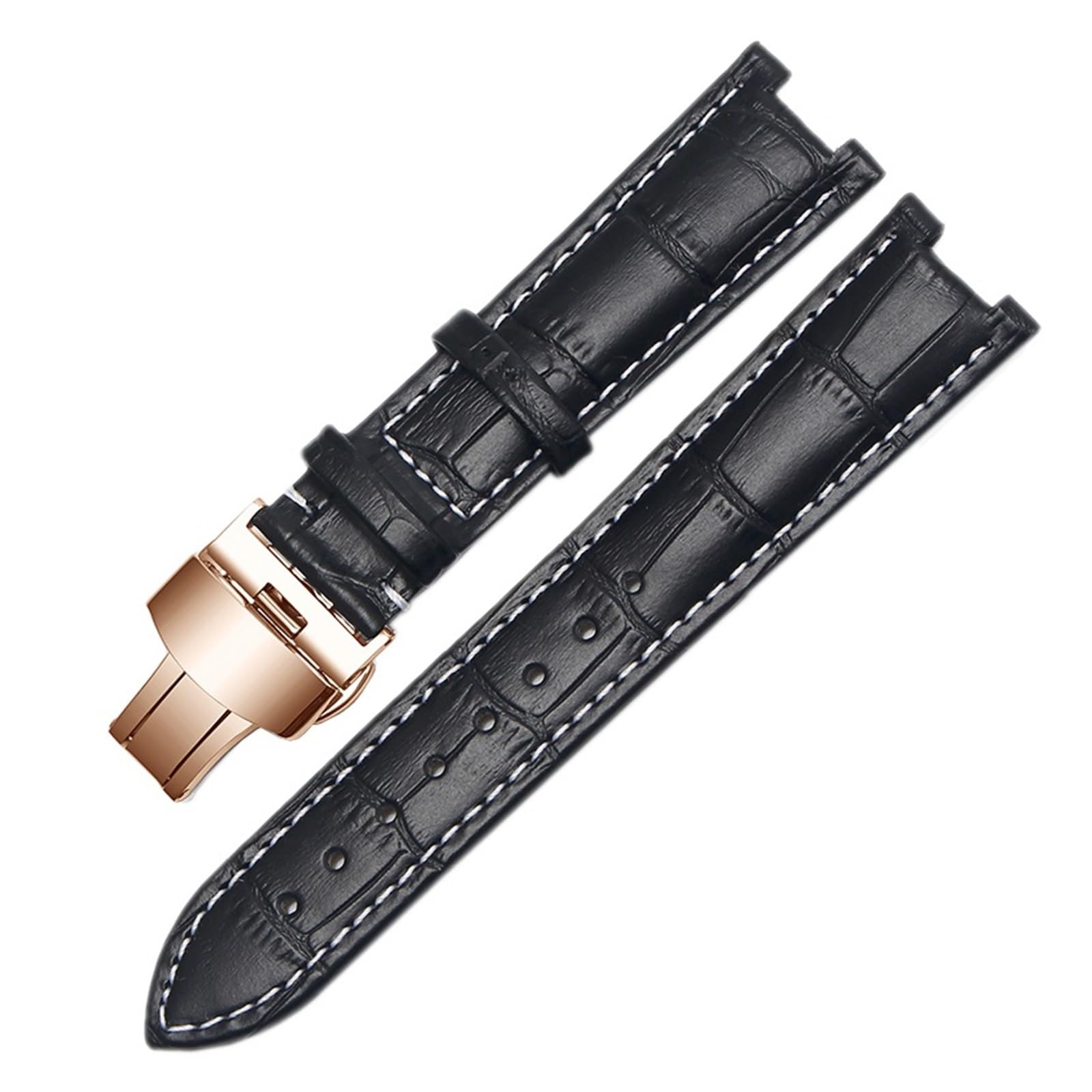 Bracelet de montre en cuir véritable compatible GC 22mm cranté - 7