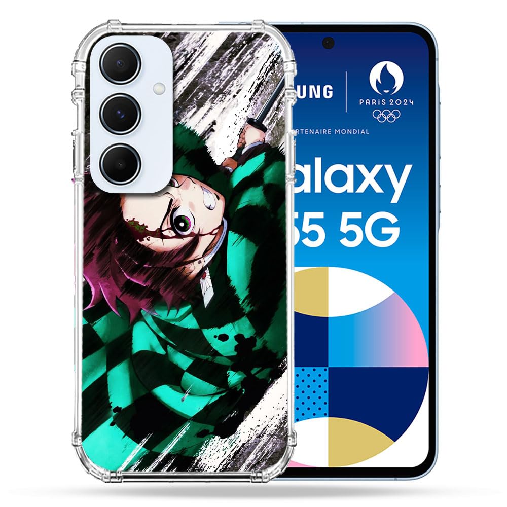 Cokitec Reinforced Case for Samsung Galaxy A55 5G Manga Demon Slayer Tanjiro