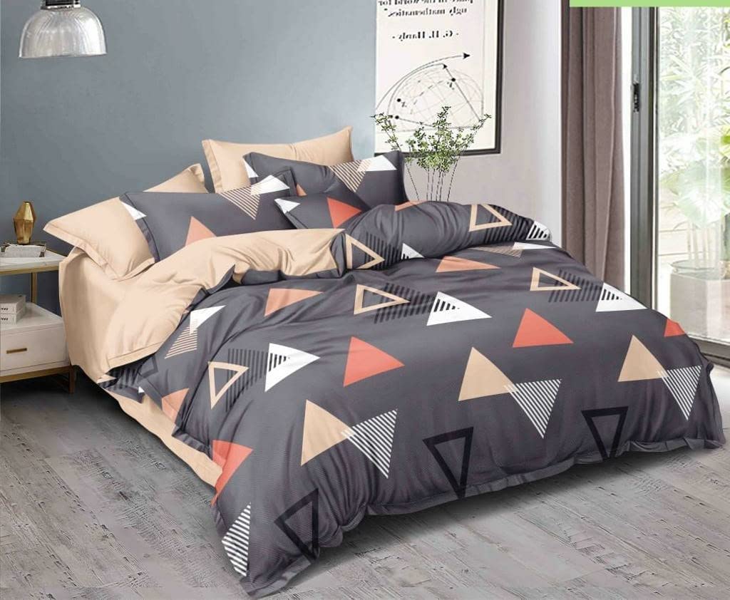 PRISCILLA 400 TC Super Soft Premium Glace Cotton King Size Comforter Set with 1 Matching Flat Bedsheet and 2 Pillow Covers (Set of 4 Pieces)/ AC Comforter Set/Duvet for Double Bed. (Pattern 6) (B0B85MXZ29) Amazon Price History, Amazon Price Tracker