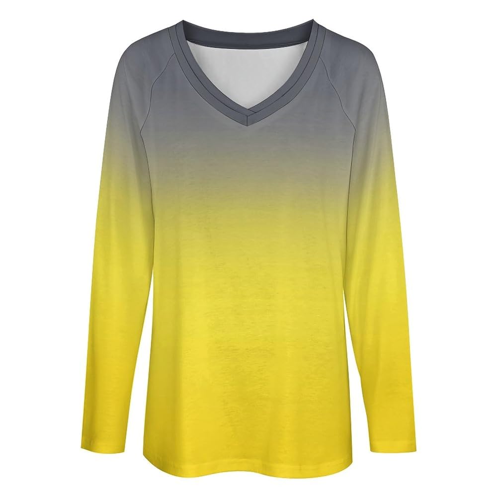 ロンT navy×light yellow 38 Paragon 214 - Women's Long Islander Performance Long Sleeve