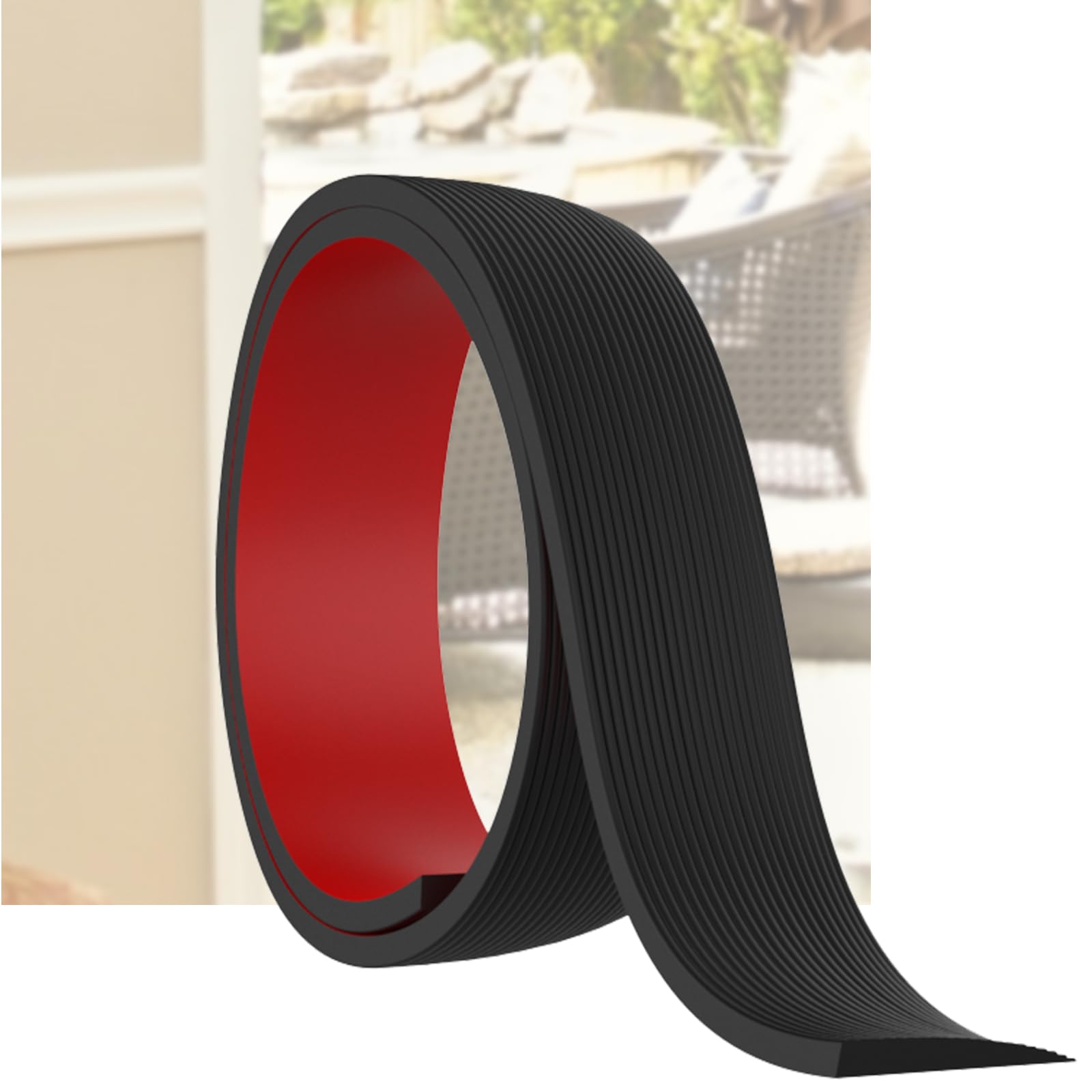 0.4" Rise Threshold Ramp for Doorways, Self-Adhesive Rubber Ramp for Door Threshold, 3.3Ft Long, Ideal for Wheelchair Scooter Doorway Floor Tile