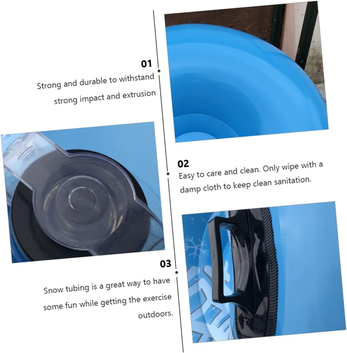 Milisten 1Pc Thickened PVC Inflatable Snow Tube Durable Winter Sled for Outdoor Sports Easy to Clean High Wear Resistance Comfortable Airtight Design for Snowy Hills