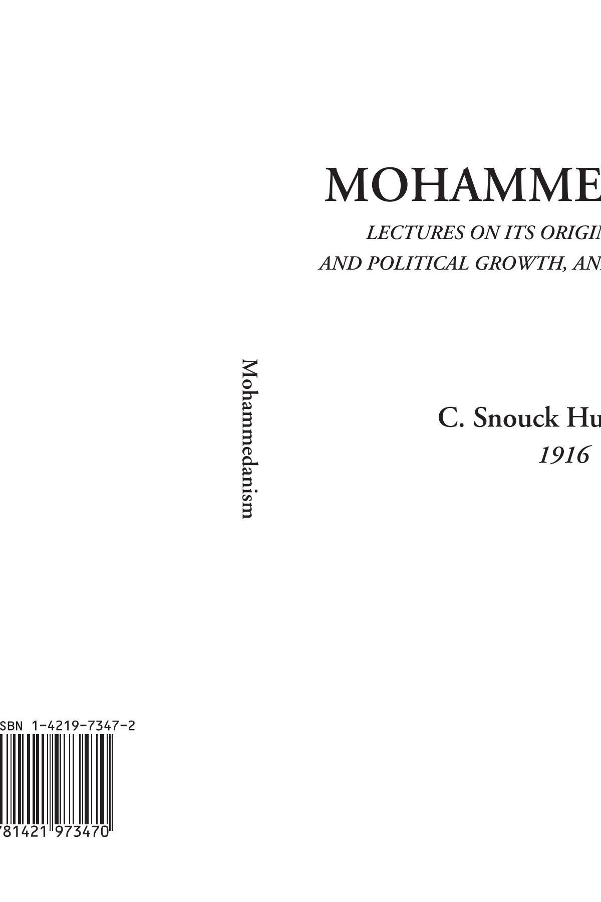 Buy Mohammedanism: Lectures on Its Origin, Its Religious And Political Growth, And Its Present State — BookShops.in