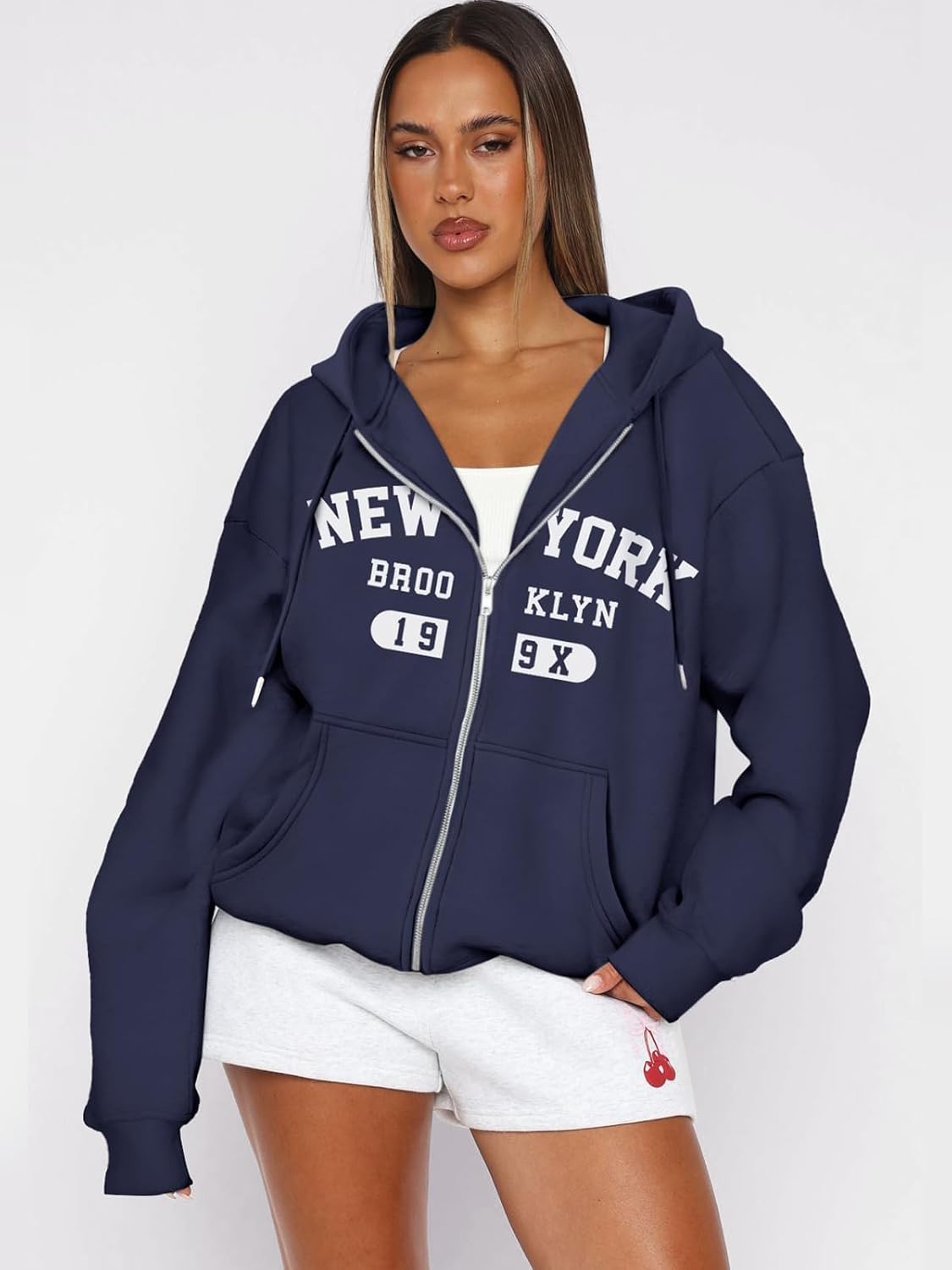 ATHMILE Oversized Hoodies for Women Fall Sweatshirts Zip Up Hoodie Casual Jackets Y2k Fashion Outfits Winter Clothes 2026