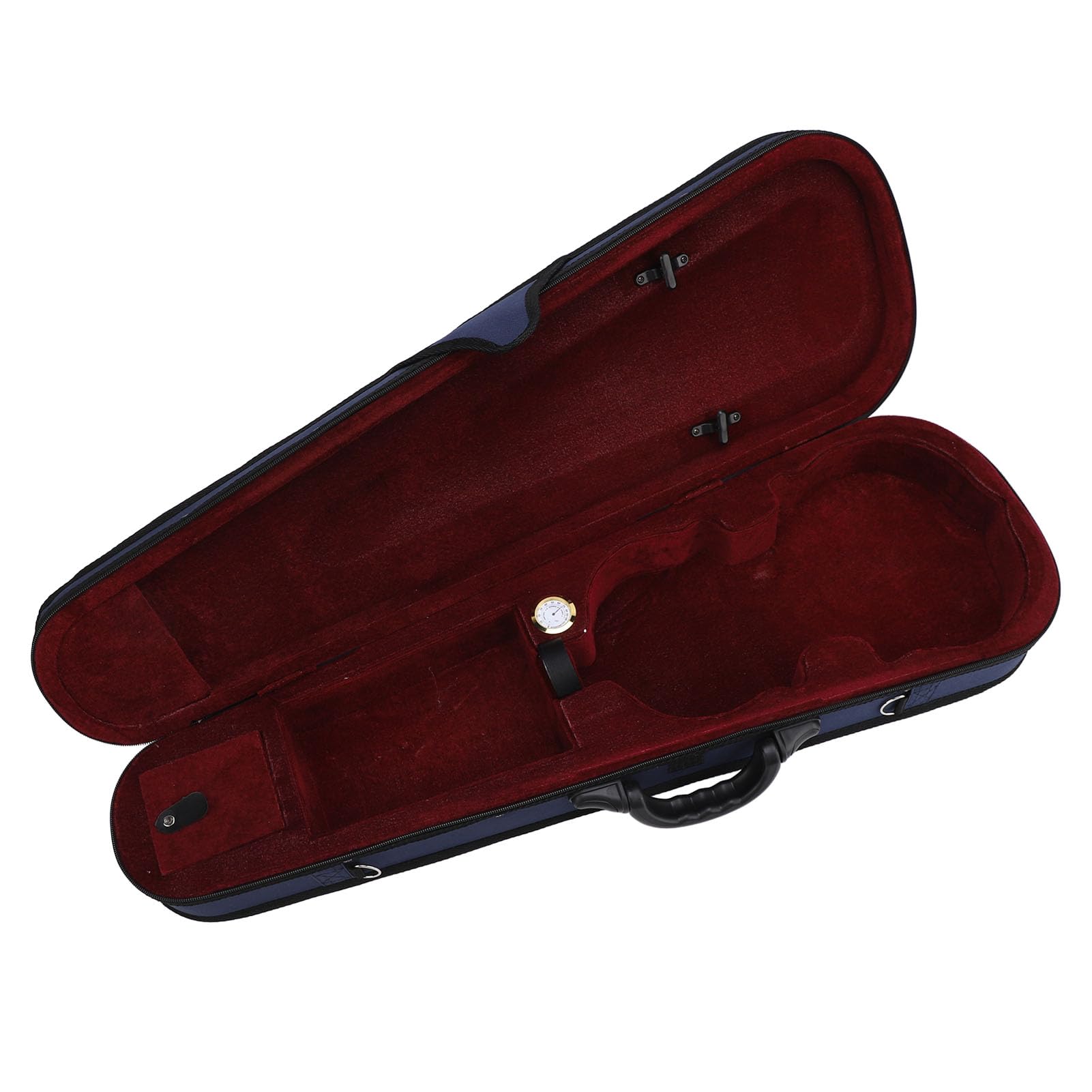 Kadimendium Custodia per Violino Triangolare Leggera con Misuratore di umidità Protezione a 3 Strati per Concert Blue (Fodera rossa)