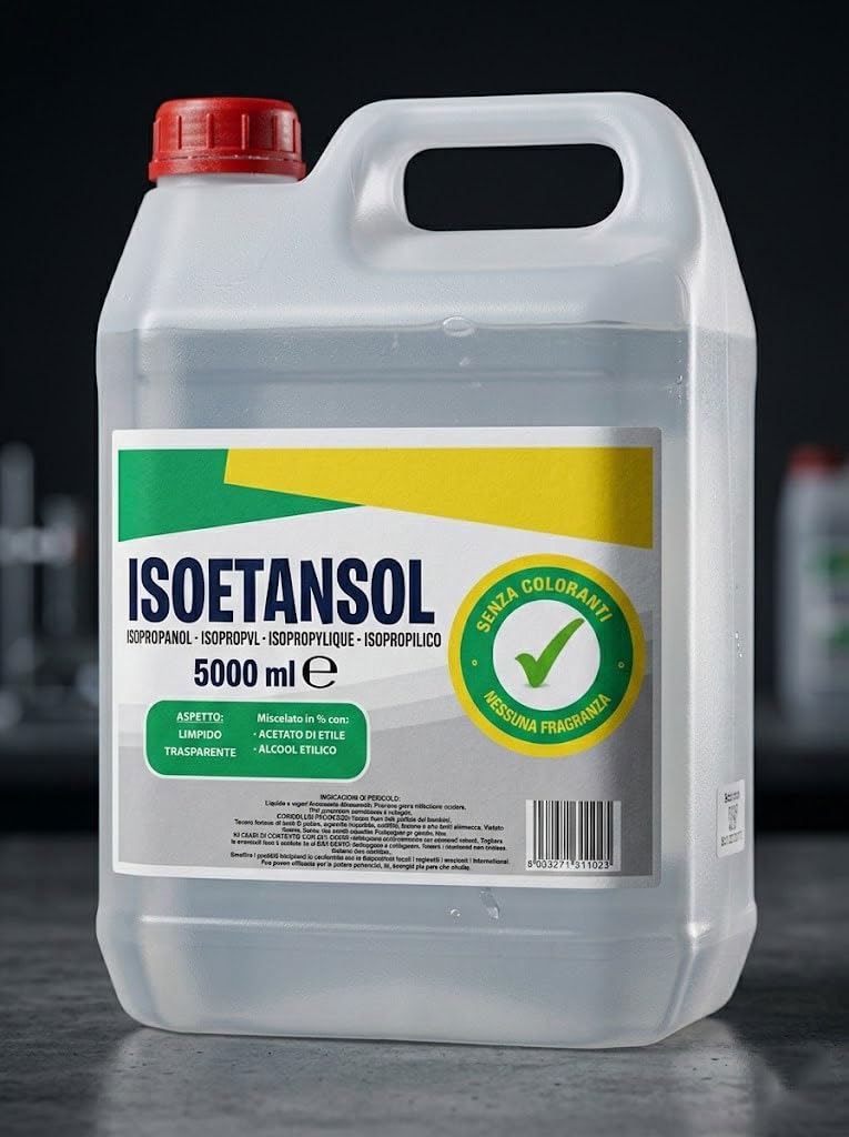 3x5 IPA ISOETANSOL 100AE, Isopropanolo, Alcool Isopropilico, Pulizia Stampanti 3D, Elettronica, Detergente per Vaschette ad Ultrasuoni, Multiuso -15 LITRI