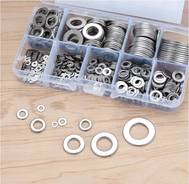 Set 684 Rondelle Piatte In Acciaio Inox - 9 Misure Da M2 A M12 Per Riparazioni E Fai Da Te - Foto 3