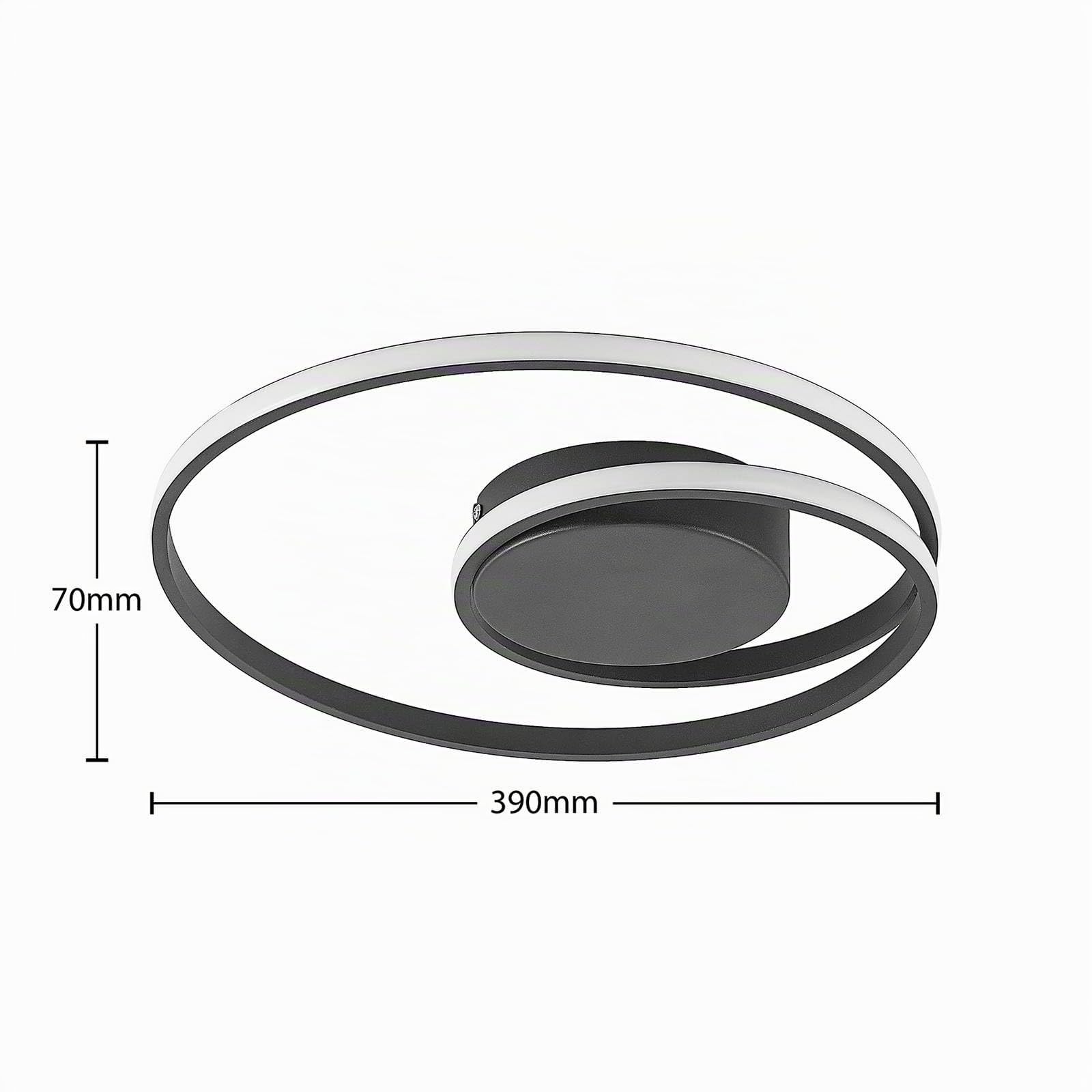 Lindby LED Deckenleuchte Youna dimmbar (Modern) in Schwarz aus Metall (1 flammig,) - Lampe Deckenlampe Wohnzimmerleuchte