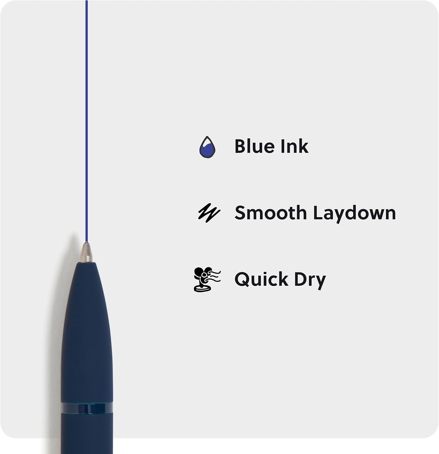 U Brands Monterey Ballpoint Pens, Set of 4, Midnight Blue, Soft Touch, Bold (1.0 mm) Point, Blue Ink