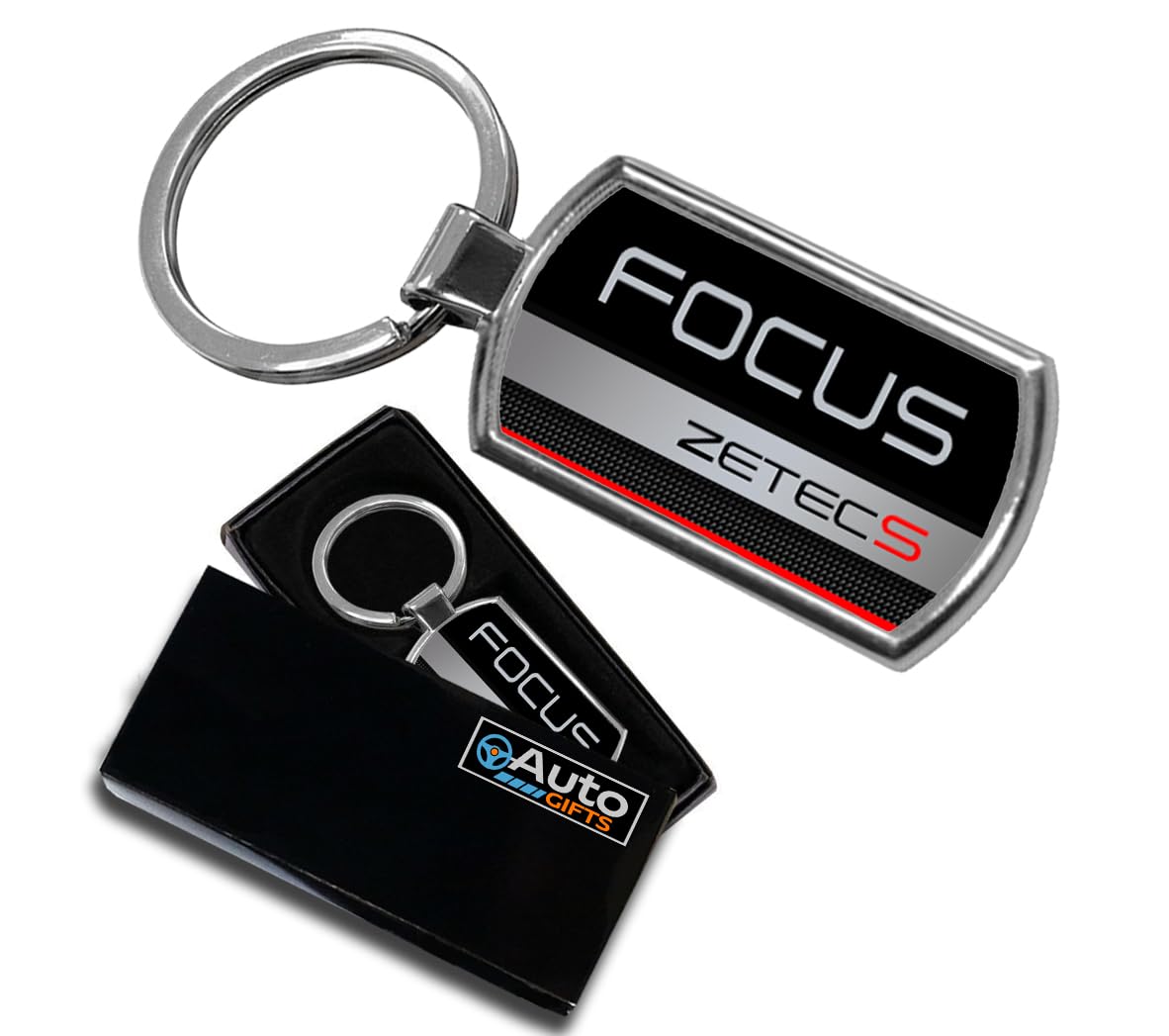 Cargifts Unisex Silver Car Keyring Key Chain For Focus Zetec S