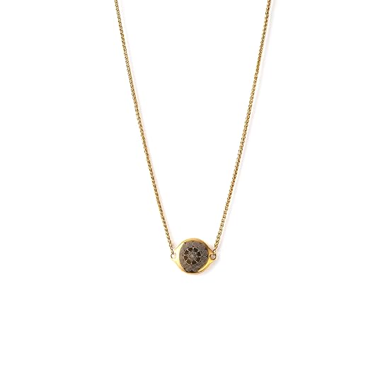ResQ Jewelry, Shakti Smart Bluetooth Safety Necklace, Discreet Wearable Personal Alarm - GPS Location Tracking, Audio Recording, One Touch Activation (Gold)