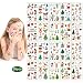 Produktbild JEEZAO 20 Blatt Weihnachtssticker Wasserdichter Temporary Tattoo Aufkleber für Weihnachtsdekoration,Kinderkörper Gesicht,Geschenke, Basteln,Briefe und Postkarten