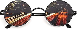CGID Kleine Retro Vintage Sonnenbrille, inspiriert von Lennon, polarisiert mit rundem Metallrahmen, für Frauen und Männer E01