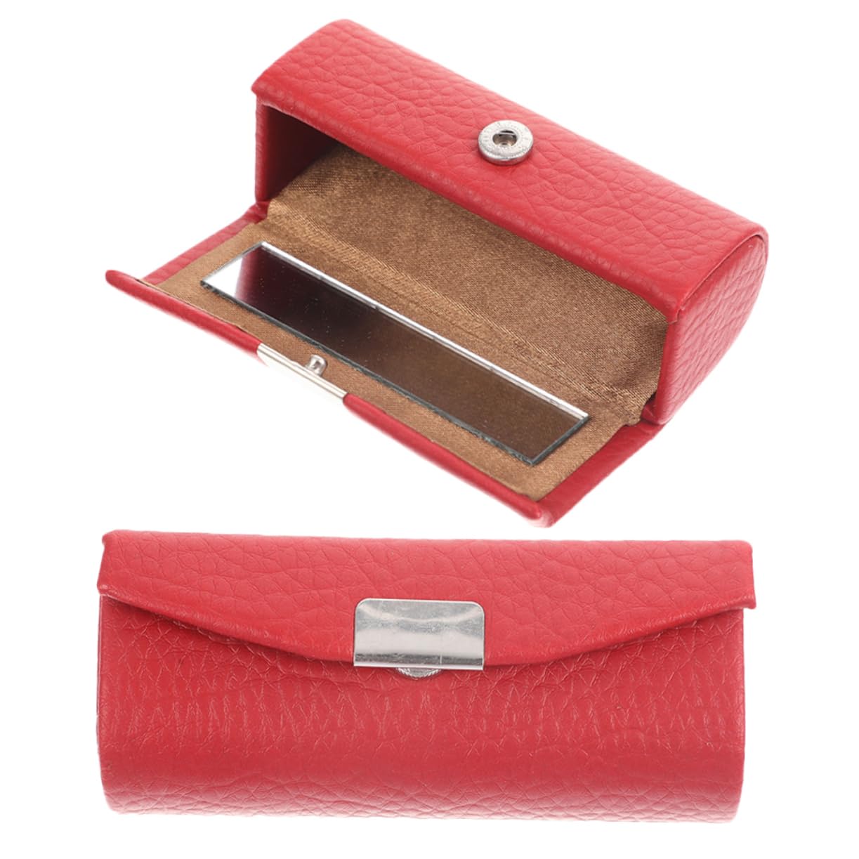 minkissy 6piezas Estuche De Lápiz Labial De Cuero Compacto y Ligero para Viajes y Almacenamiento De Labiales Diseño Elegante y Funcional Cereza Textura De Lichi