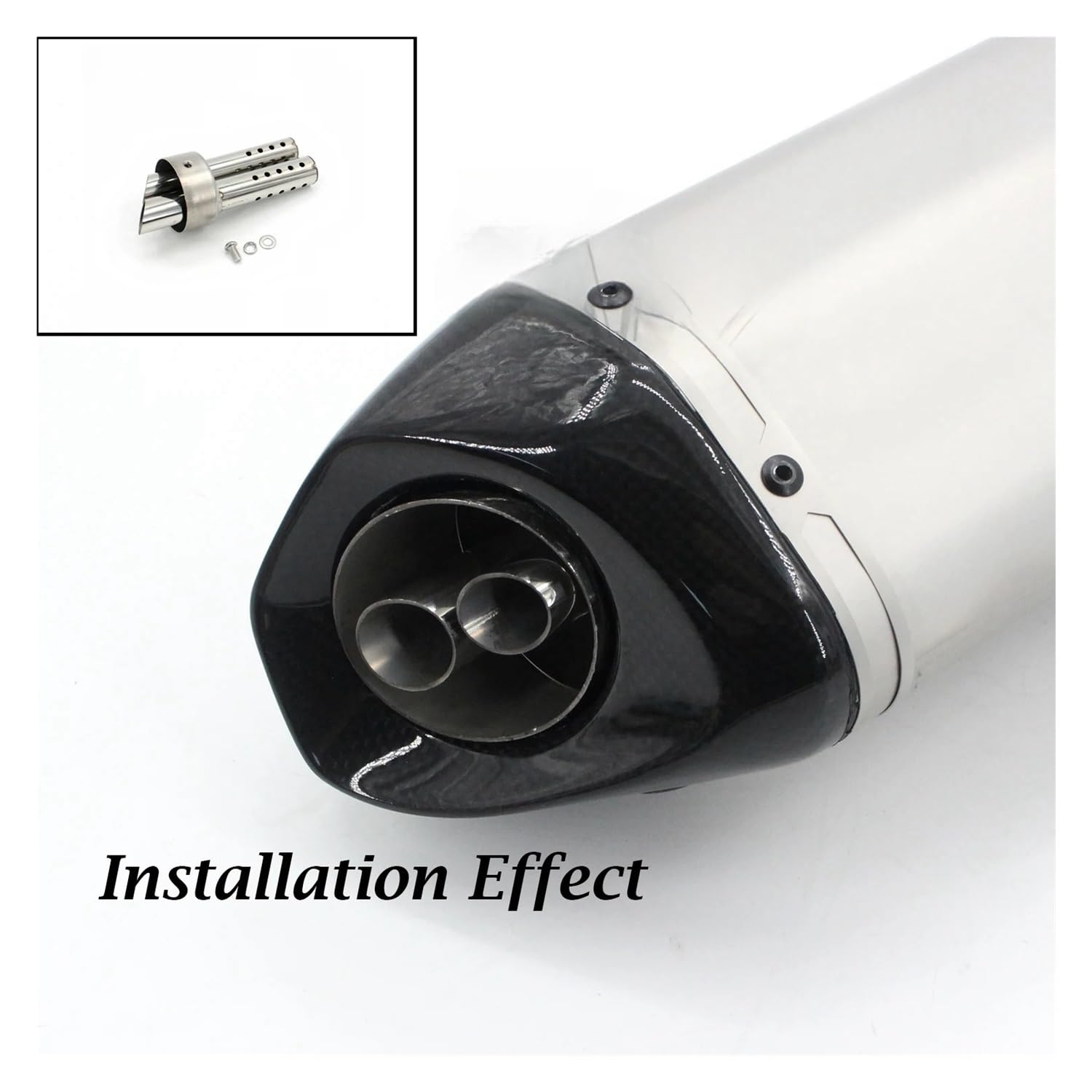Punta Di Scarico Per Moto In Acciaio Inox – Adattatore Universale, Lunghezza 238 Mm, Riduce Il Rumore, Stile Sportivo