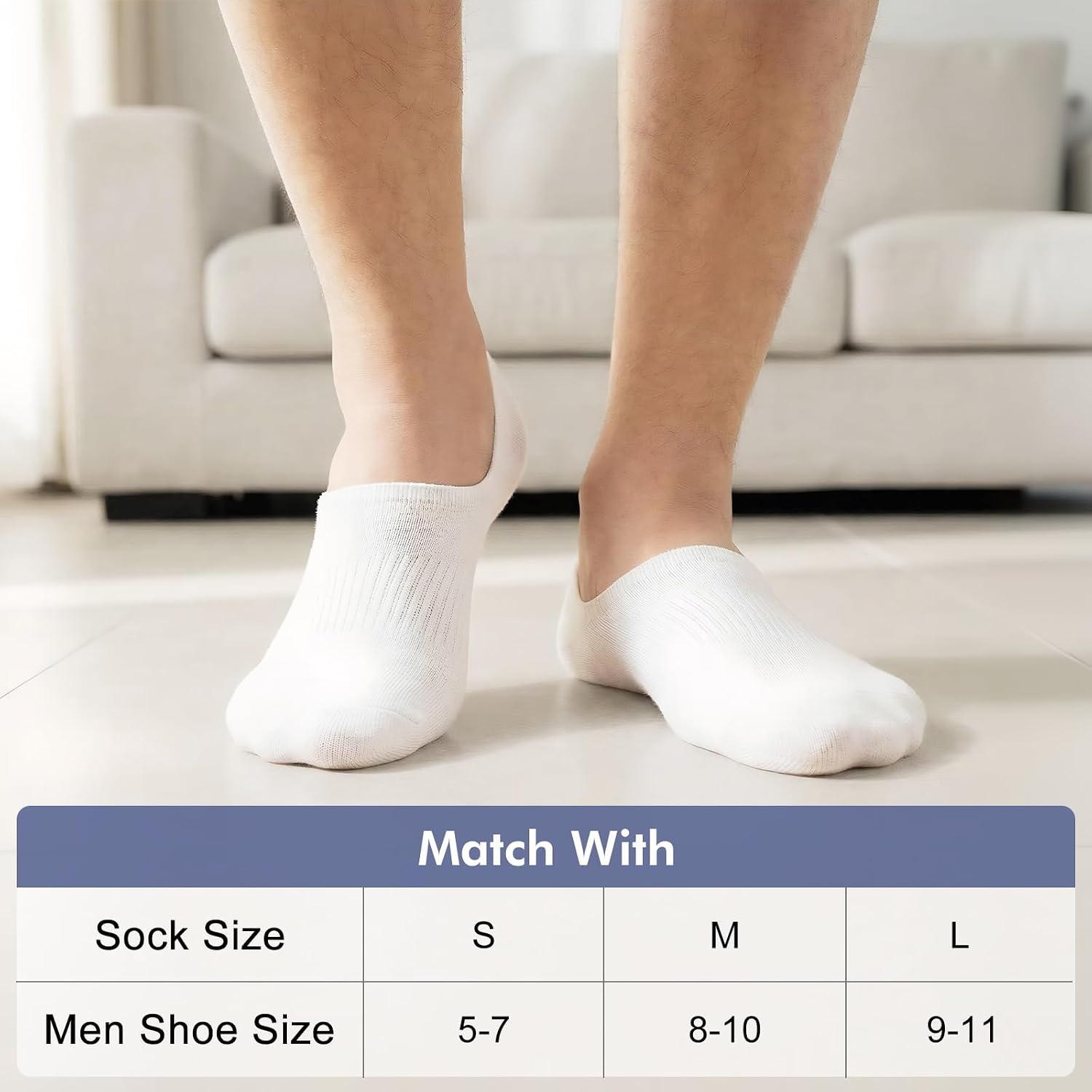 SIXDAYSOX 6/8 Pairs No Show Socks for Men, Low Cut Ankle Socks Non Slip