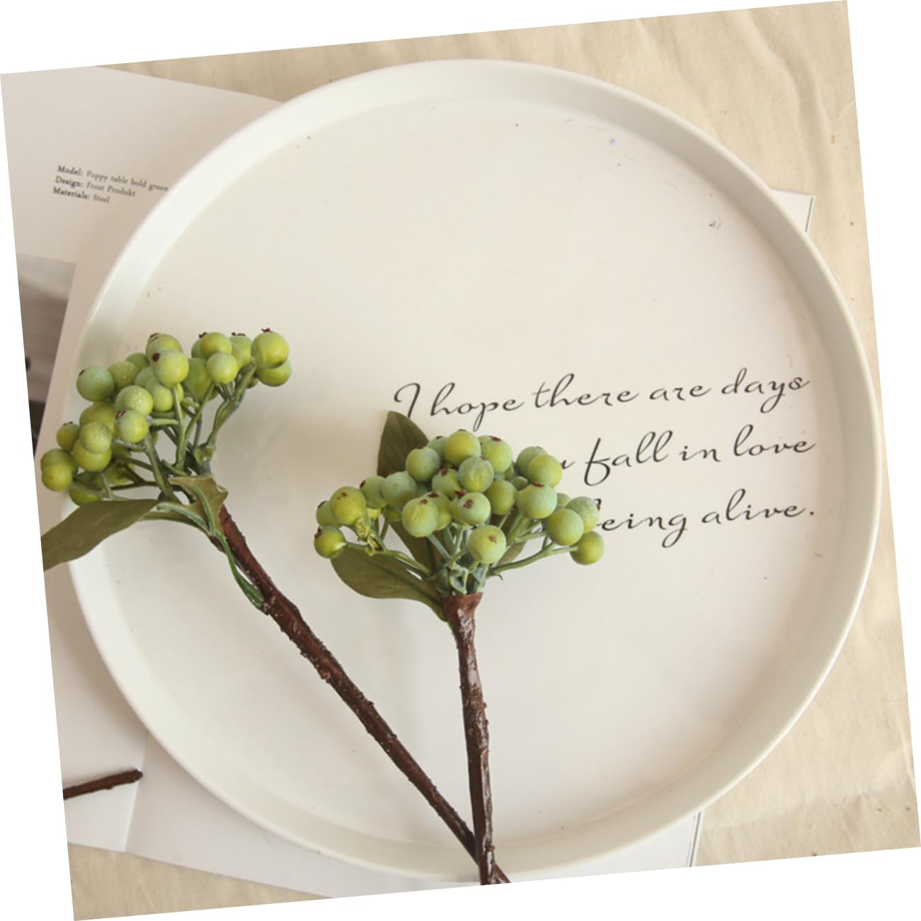 TOPBATHY 15pezzi Bacche Artificiali Verdi Per Decorazioni Natalizie e Feste Fiori Finti Realistici Per Matrimonio Ufficio Centro Tavola e Altre Occasioni Speciali