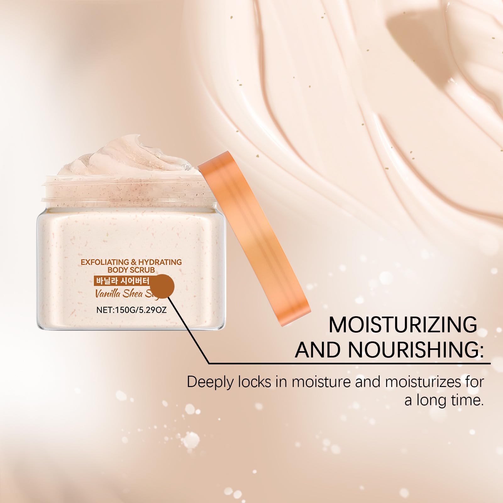 Waniliowy peeling do ciała, koreański środek do mycia twarzy, peeling do ciała, nawilżający i pielęgnujący, do strefy bikini, szyi, suchej i matowej skóry. (3 szt.)