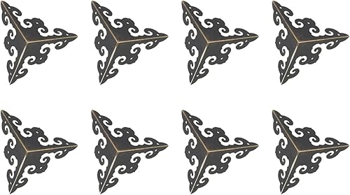 METALLIXITY Protectores de esquina decorativos (1.969 in1.97 pulgadas), 4 unidades, funda de metal de madera para muebles, mesa de madera, bronce