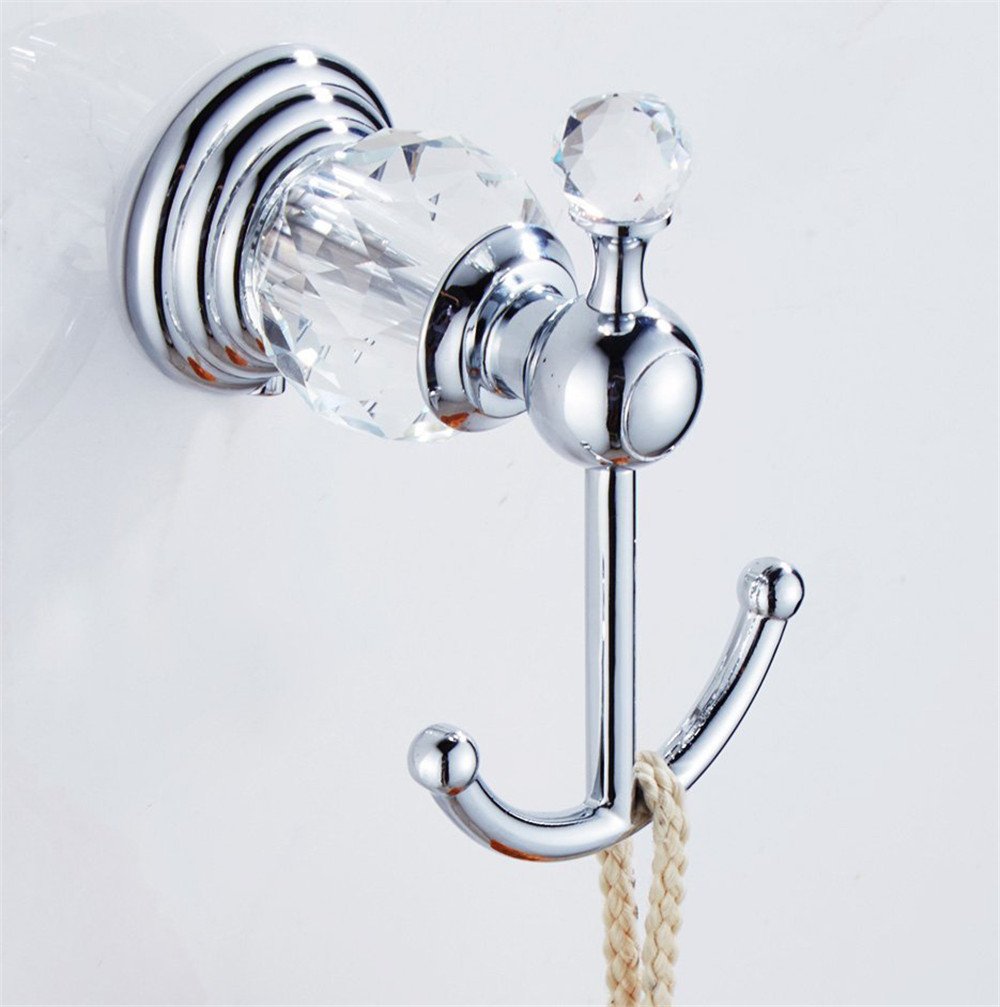 WOLIBEER Kristall-Badezimmer-Zubehör, Chrom, 61 cm, Handtuchstangen-Set, poliertes Messing, Toilettenpapierhalter, Handtuchring, Kleiderhaken, Badezimmer-Hardware, 4 Stück, Wandmontage