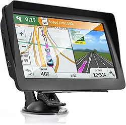 Navegador GPS para carro, tela sensível ao toque, HD, tela sensível ao toque, limite de velocidade, alerta de luz vermelha, caminhão, navegação GPS para carro, com mapas norte-americanos