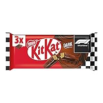 KITKAT Dark Wafer ricoperto di Cioccolato Fondente, 3 Snack da 41,5g (124,5g)