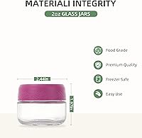 Vista 2 de Tarro de aderezo de ensalada de 2 onzas, paquete de 8, hermético, a prueba de fugas, pequeño tarro de salsa de vidrio con tapas, reutilizable