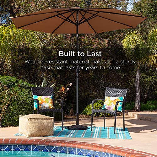 Best Choice Products 29Lb Outdoor Patio Umbrella Stand Heavy-Duty Steel Round Umbrella Base W/Rustic Finish, 18In Diameter – Bronze #TOP5
