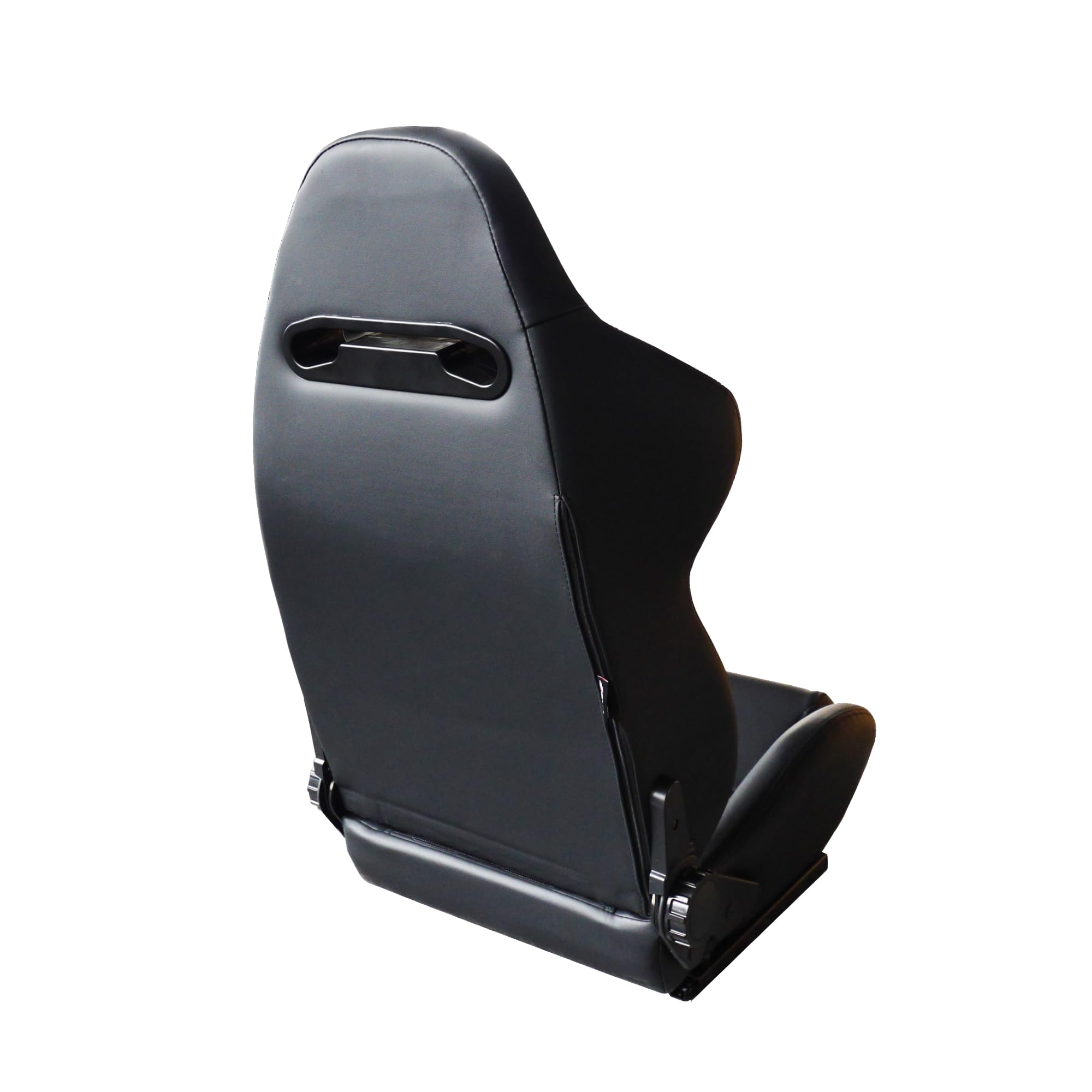 Simoni Racing SRS/15 Siège Sportif Reclinable en Cuir Noir, Universel - Levier de réglage à Droite et à Gauche