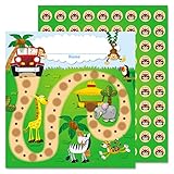 Carson Dellosa 30PC Safari Animals Mini Reward Chart for Kids, 4.75' x 5 Jungle Theme Incentive Trackers and 630 Stickers for Potty Training, Good Behavior, Chores, Homeschool and Classroom Must Haves