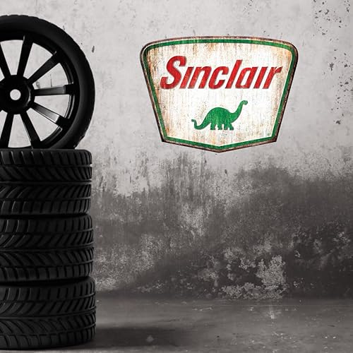 Miniatura 4 de Desperate Enterprises Weathered Sinclair - Letrero de aluminio en relieve de alta calidad  Señales vintage  Señales de garaje  Letreros nostálgicos