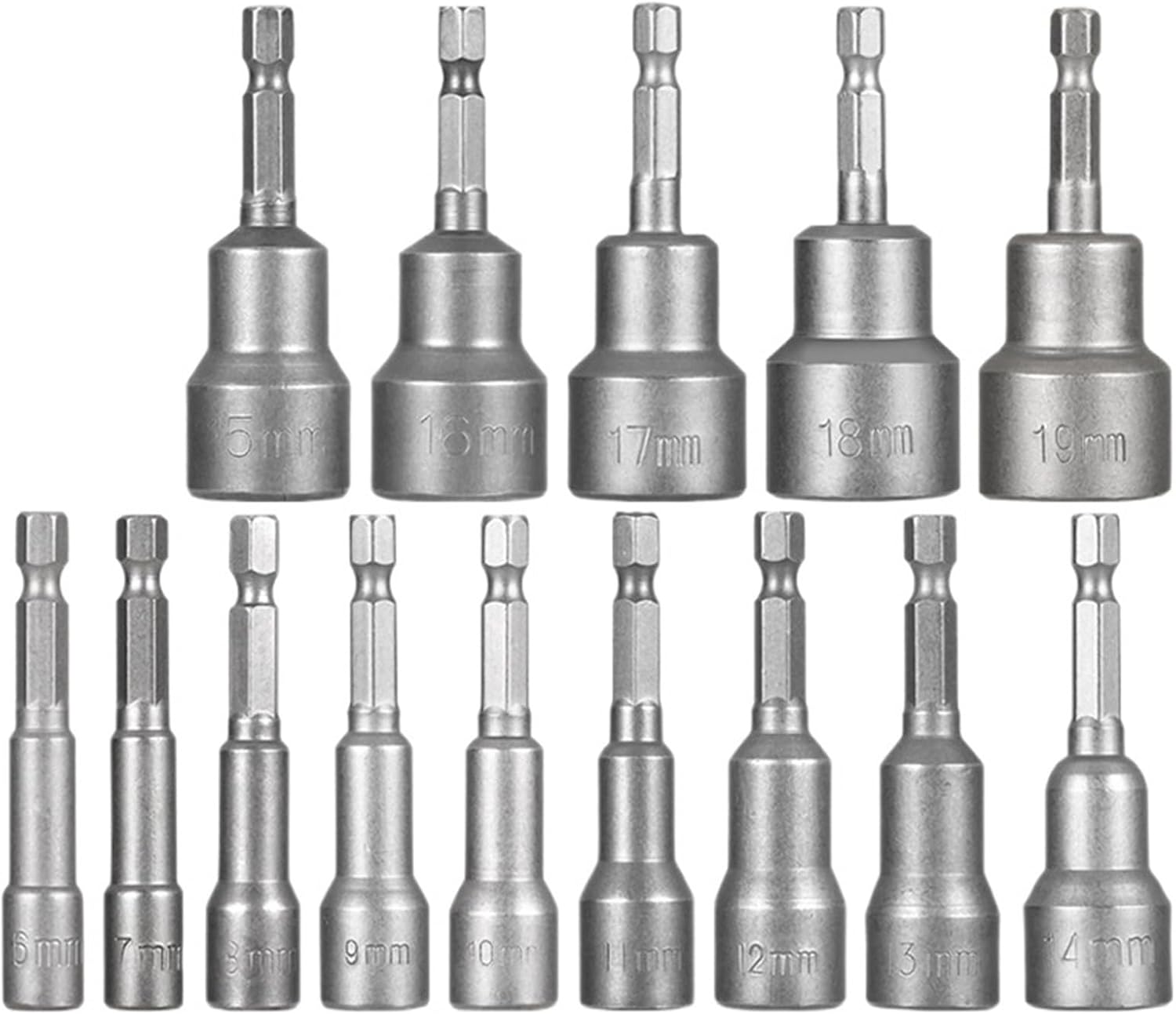 5.5-19mm Nut Setter Driver, Deeper Sockets, 42mm, 65mm, 300mm Length, Drill Bit Set 1/4" Hex Shank Nut Extractor Socket (Size : 6-19 * 65mm)