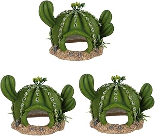 ifundom 3 Pçs Escalada Animal De Estimação Cacto Ornamento Artesanato Réptil Esconder Caverna Aquário Simulação Plástico Réptil Escondendo Habitat Brinquedo Animais Réptil Escondendo