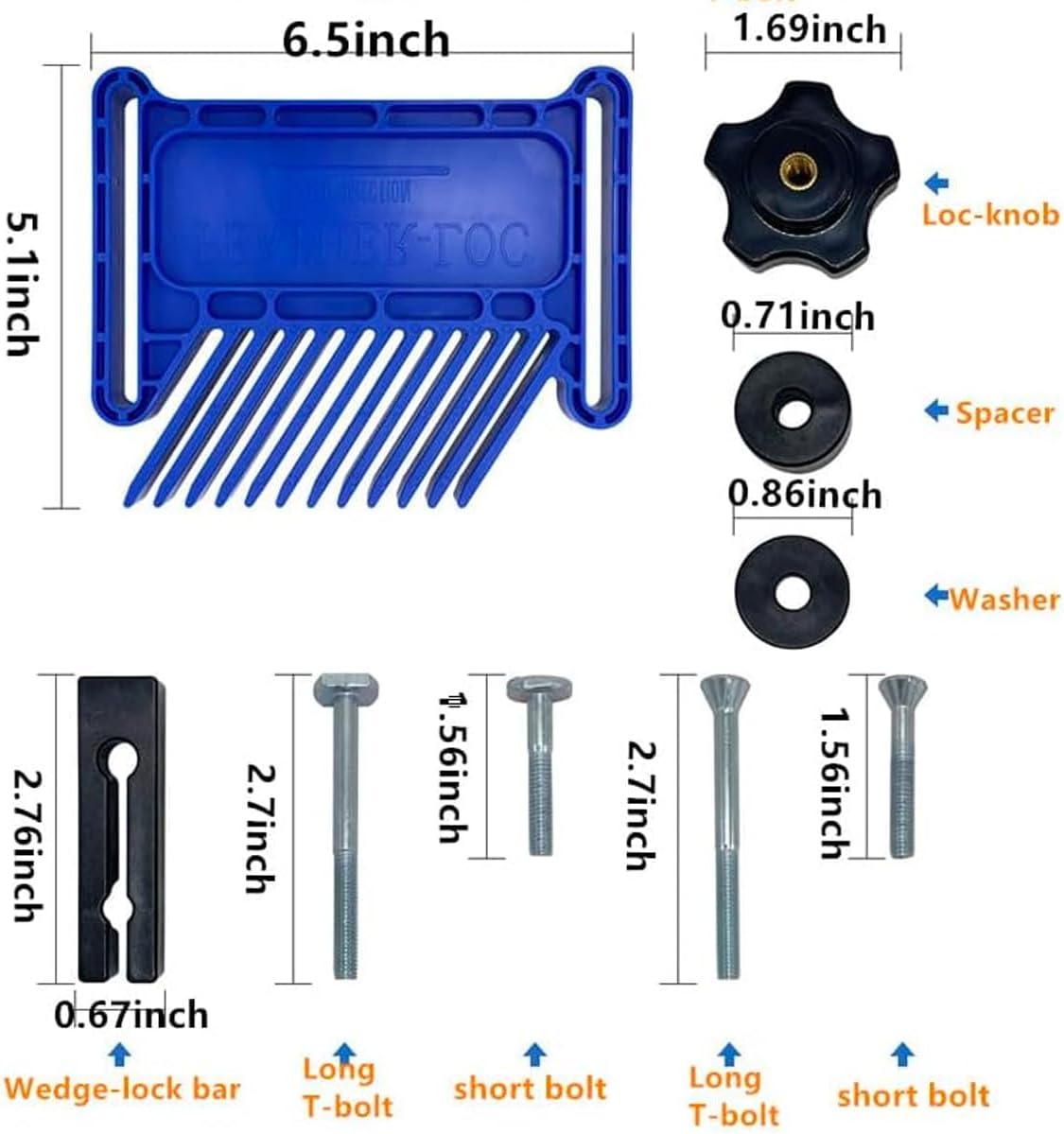 Upgrade Featherboard Woodworking Tools, Safety Device Stackable Featherboard for Table Saws, Router Tables & Band Saw with Miter Slots, Miter Track, T-Slots, T-Track(Blue)