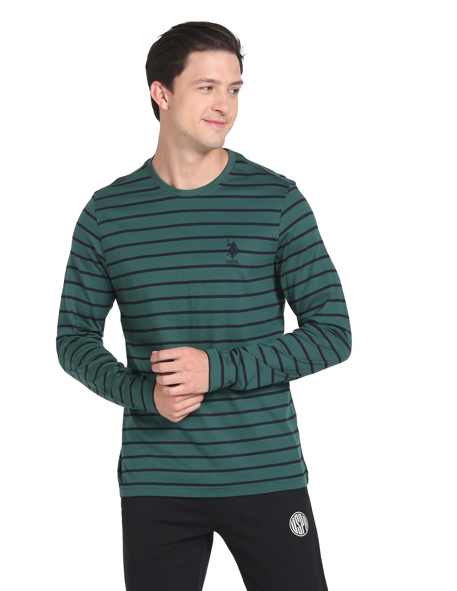 Men's Comfort Fit Stripe Cotton I689 Regular Fit T-Shirt - Pack of 1