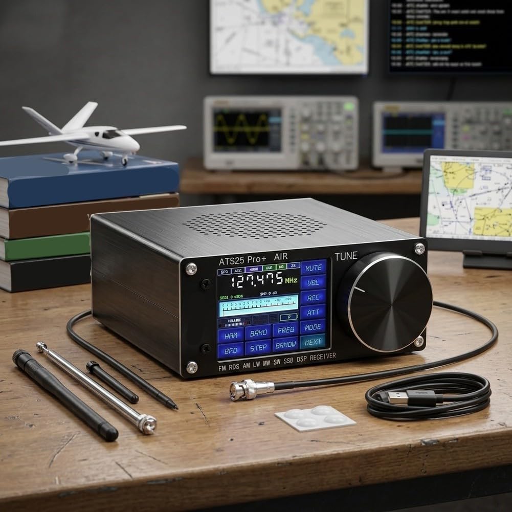 ATS25 para pro+ para receptor de radio de banda de aire 118-136MHz FM SW