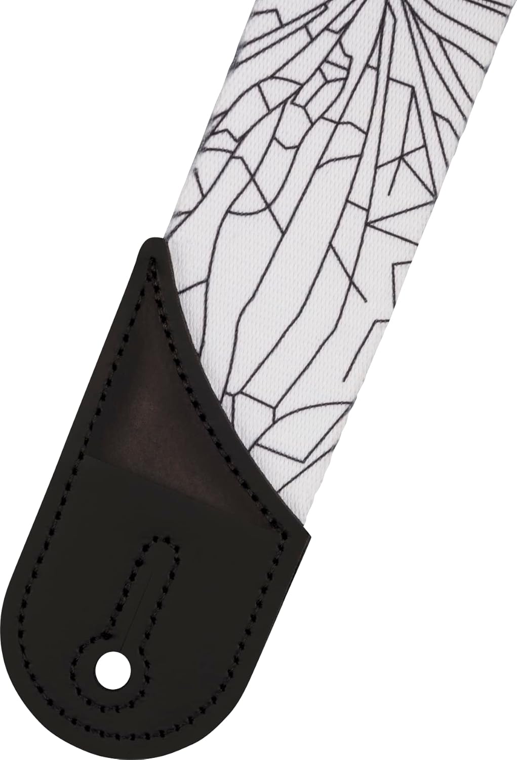 Jackson Cracked Mirror Strap, Guitar Accessories, White, 2in, Adjustable