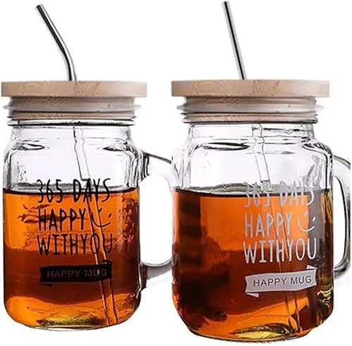 Miniatura 10 de Paquete de 4 tapas de bambú de boca ancha de 3.386 in con agujero para pajilla, tapas de bambú reutilizables a prueba de fugas de vidrio para