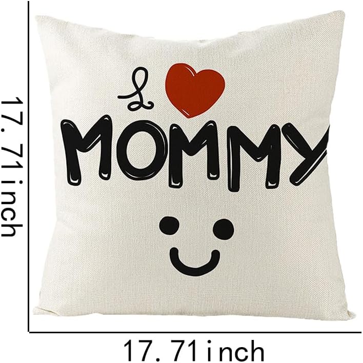 Miniatura 2 de Funda de almohada de lino con texto en inglés "Mommy I Love You", regalos para mamá, mamá, día de la madre, funda de almohada para cumpleaños, de