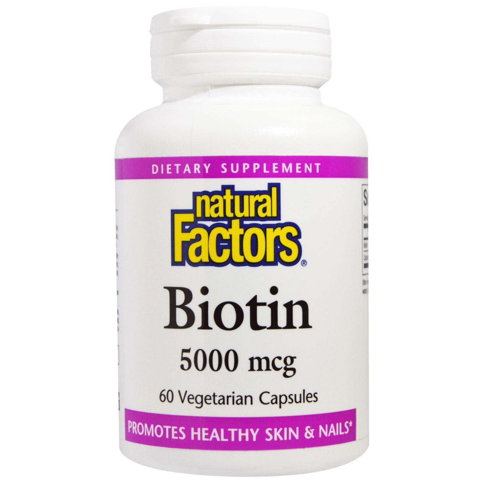 Natural Factors 156694 Biotin Vegetarian Capsule (5000Mcg, 60 Capsules)