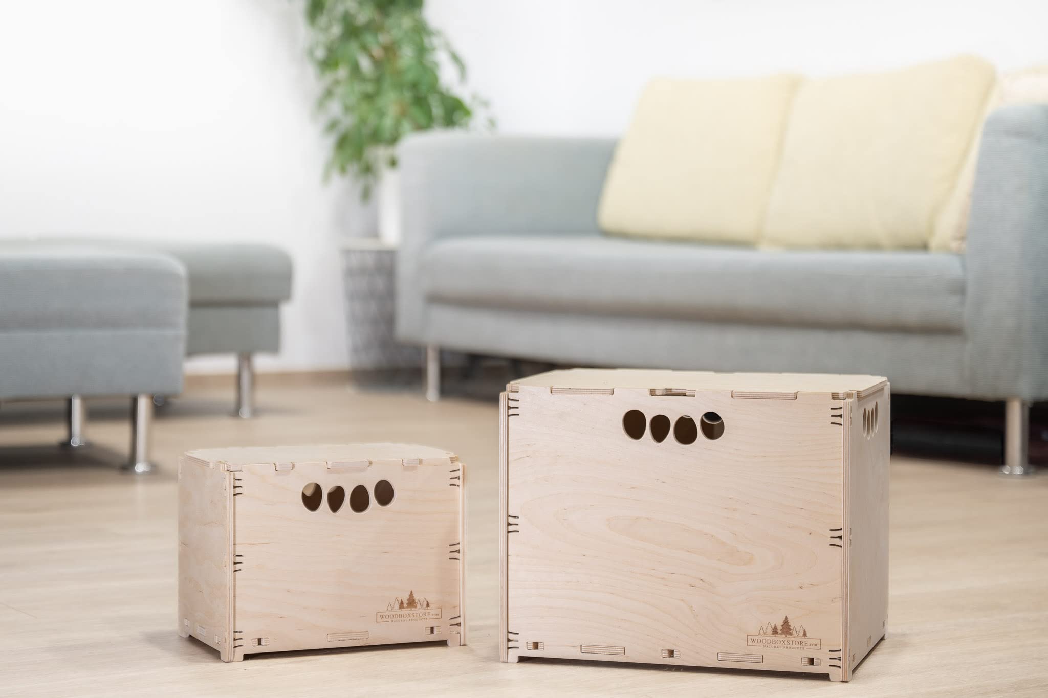 Werkzeugbox aus Holz Holzkiste Naturbelassen 40x30x17cm 15 Liter mit Deckel stapelbar Aufbewahrungsbox