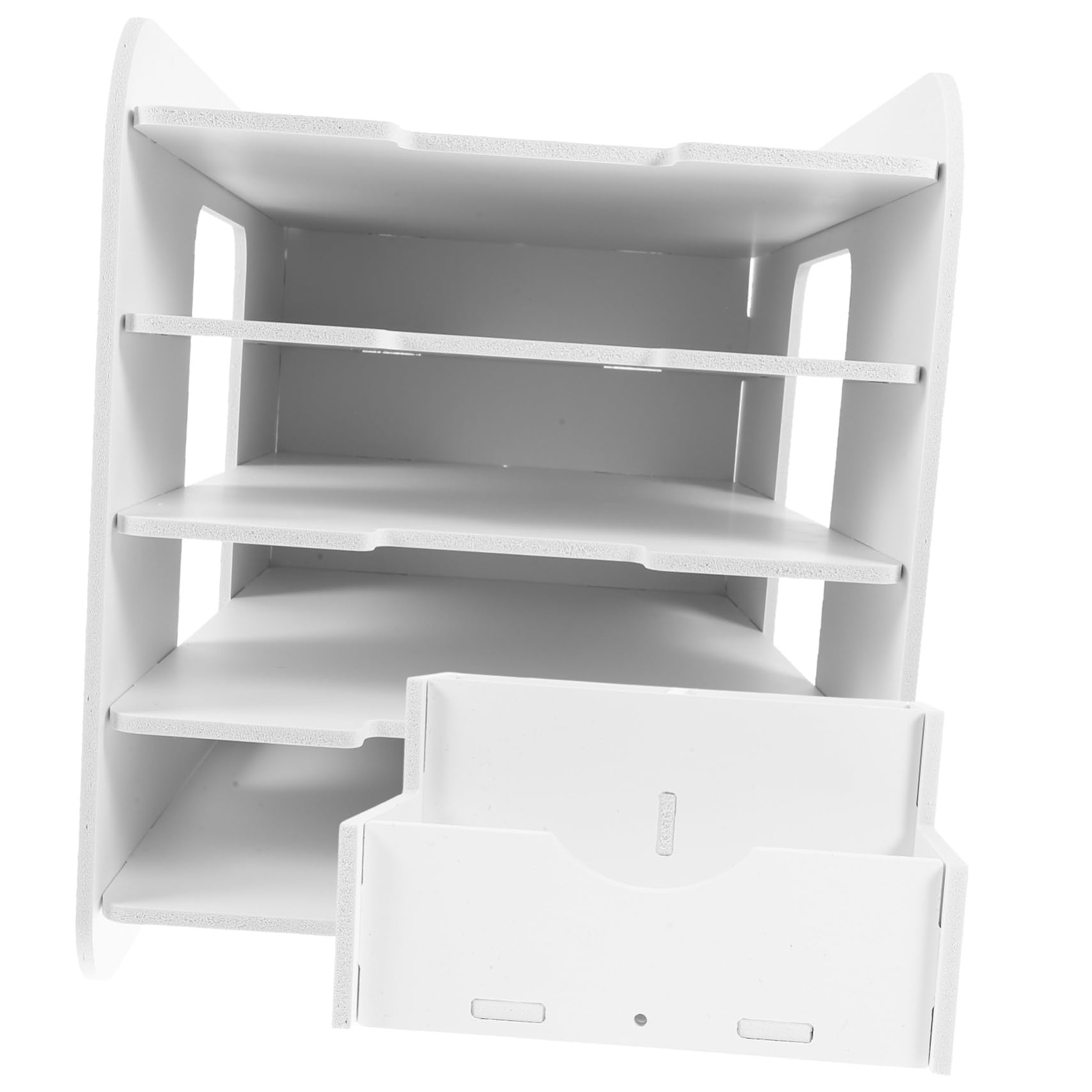 Stapelbarer A4-dokumentenorganizer, 5 Ebenen, Weiß | Holz Kunststoff Verbund, für Schreibtisch, Große Kapazität, Büroablage zur Dokumentenaufbewahrung