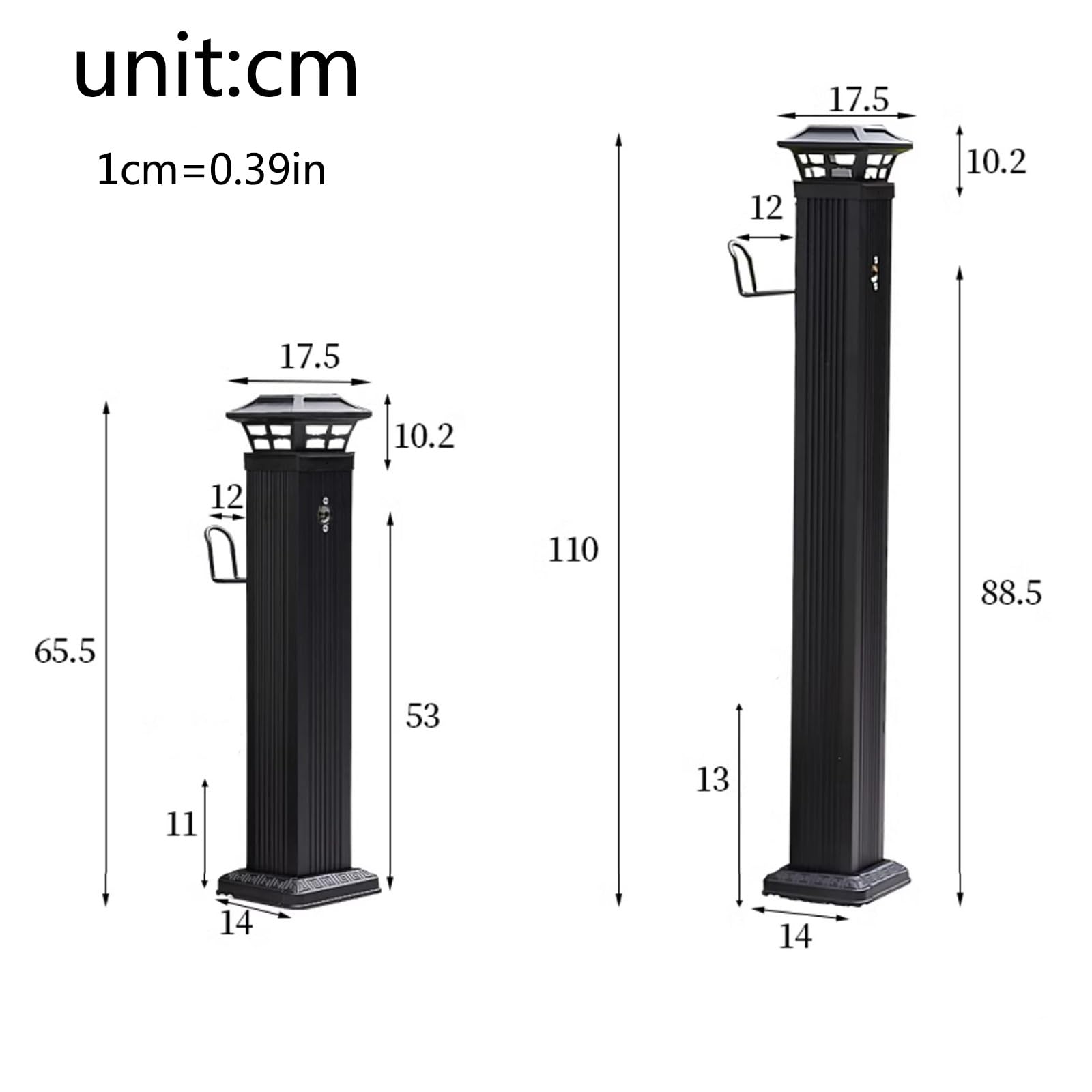 Genérico Columna de Agua Exterior con Doble Grifo – Dispensador de Agua Vertical para jardín, Grifo Exterior con energía Solar para Patio, jardín y terraza.