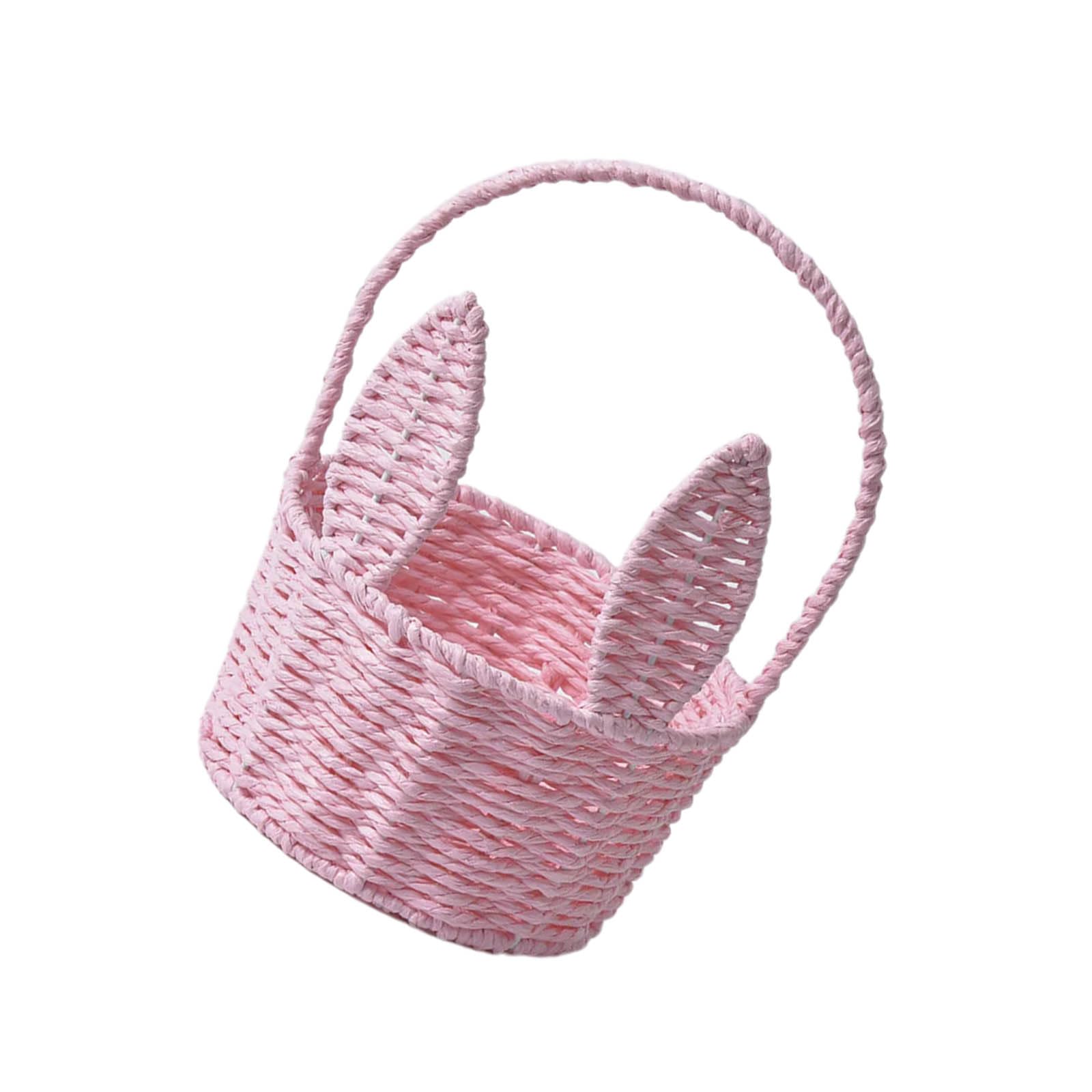 Fashionable Handwoven Rabbits Ears Basket Romance Styles Portable for Home Decoration and Storage Solution Craft Basket